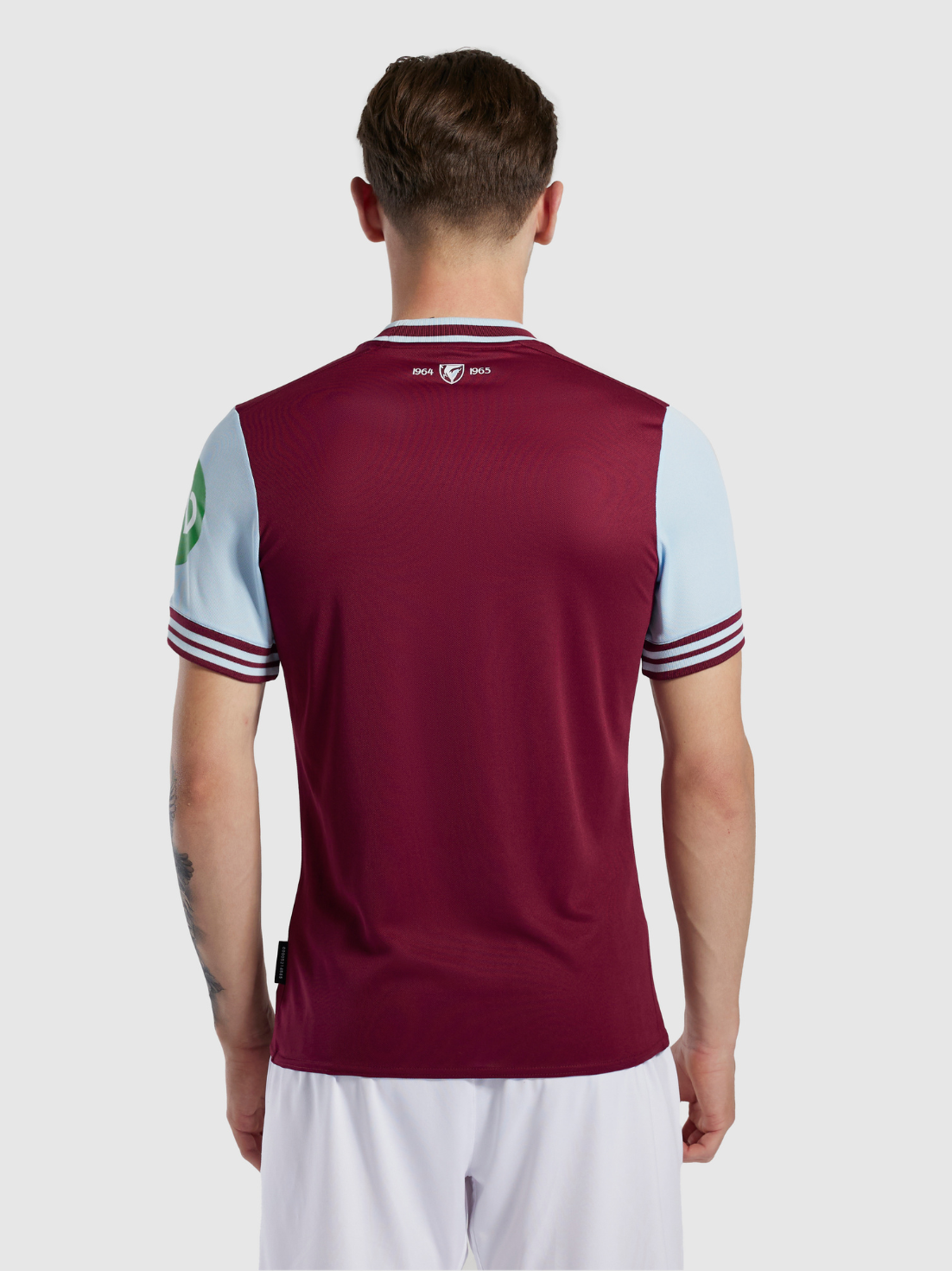 Back view of burgundy junior West Ham 24/25 home jersey