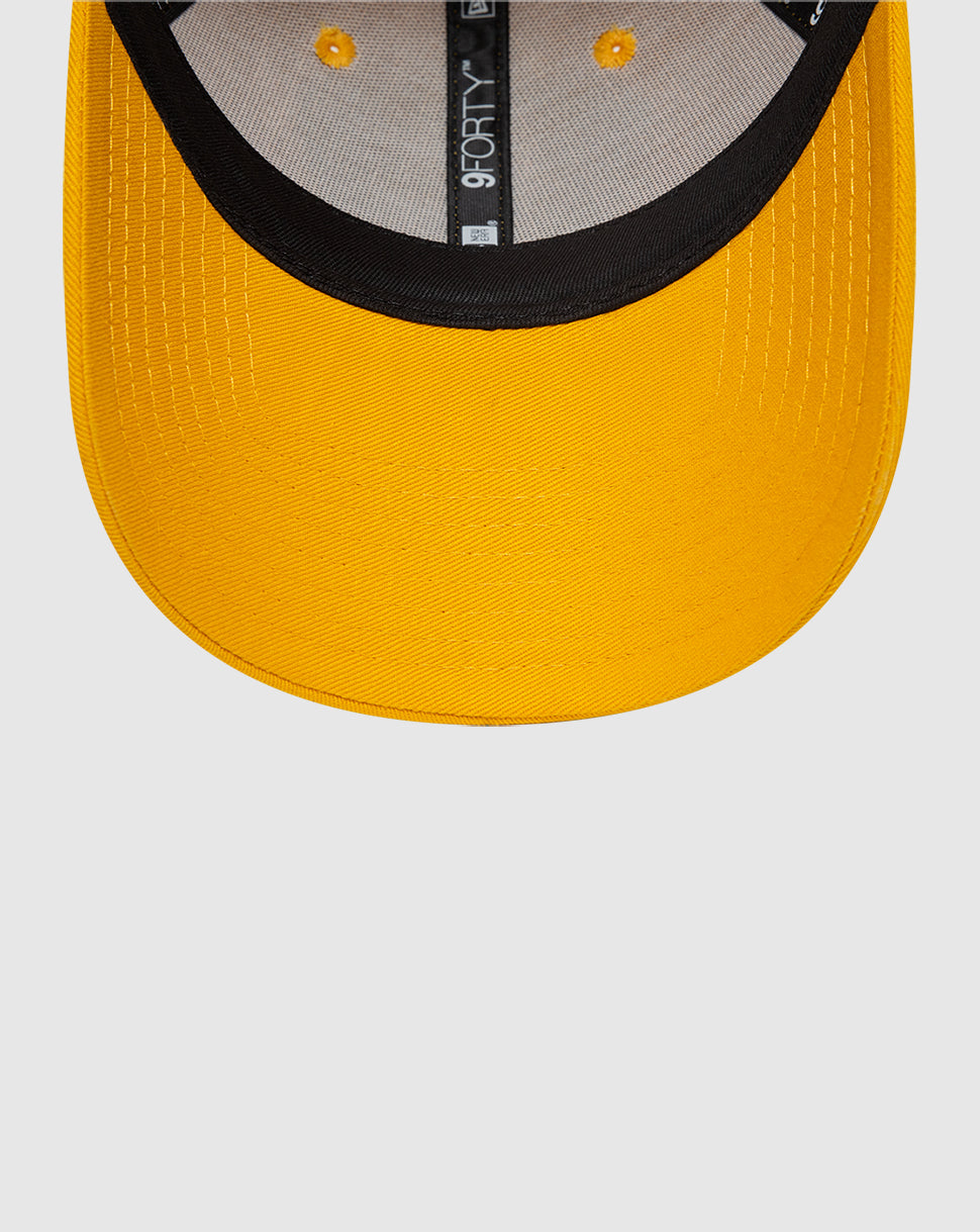 Bright yellow Red Bull Racing 9FORTY cap with curved brim and interior label
