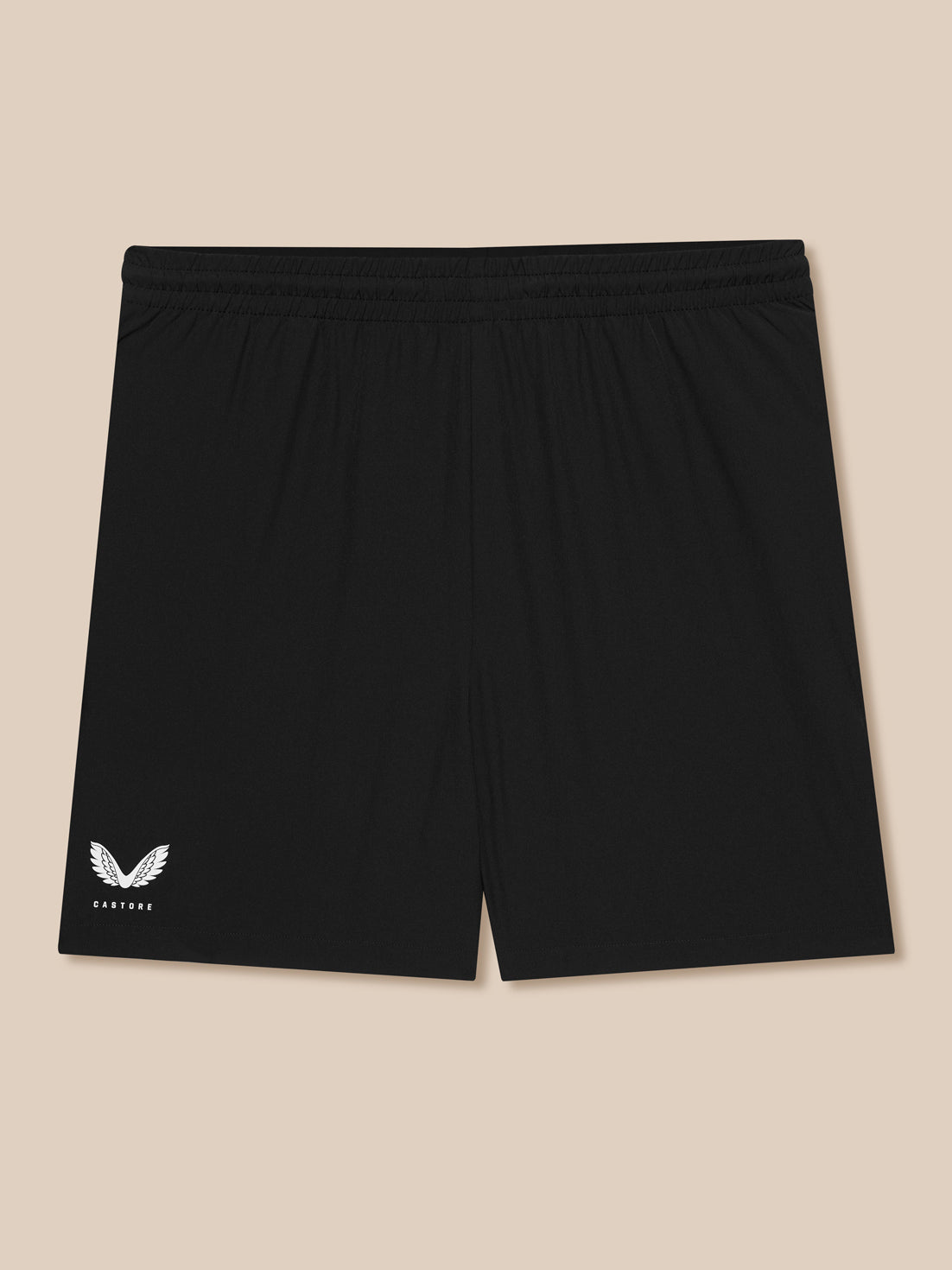 Close-up of black Adapt shorts showing side zip pocket and right rear AERTEK branding