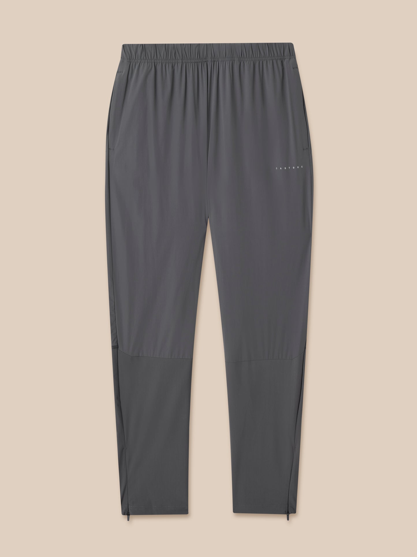 Back view of Zone Training LVS Hybrid Pant with ankle zips and Castore logo.