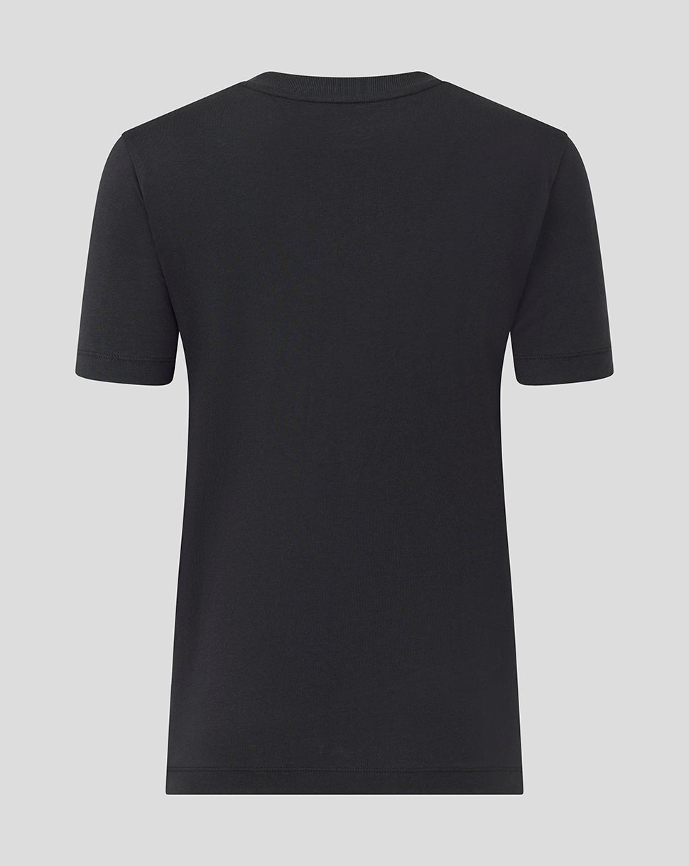 Back view of the black Rangers tee with clean plain fabric and short sleeves.