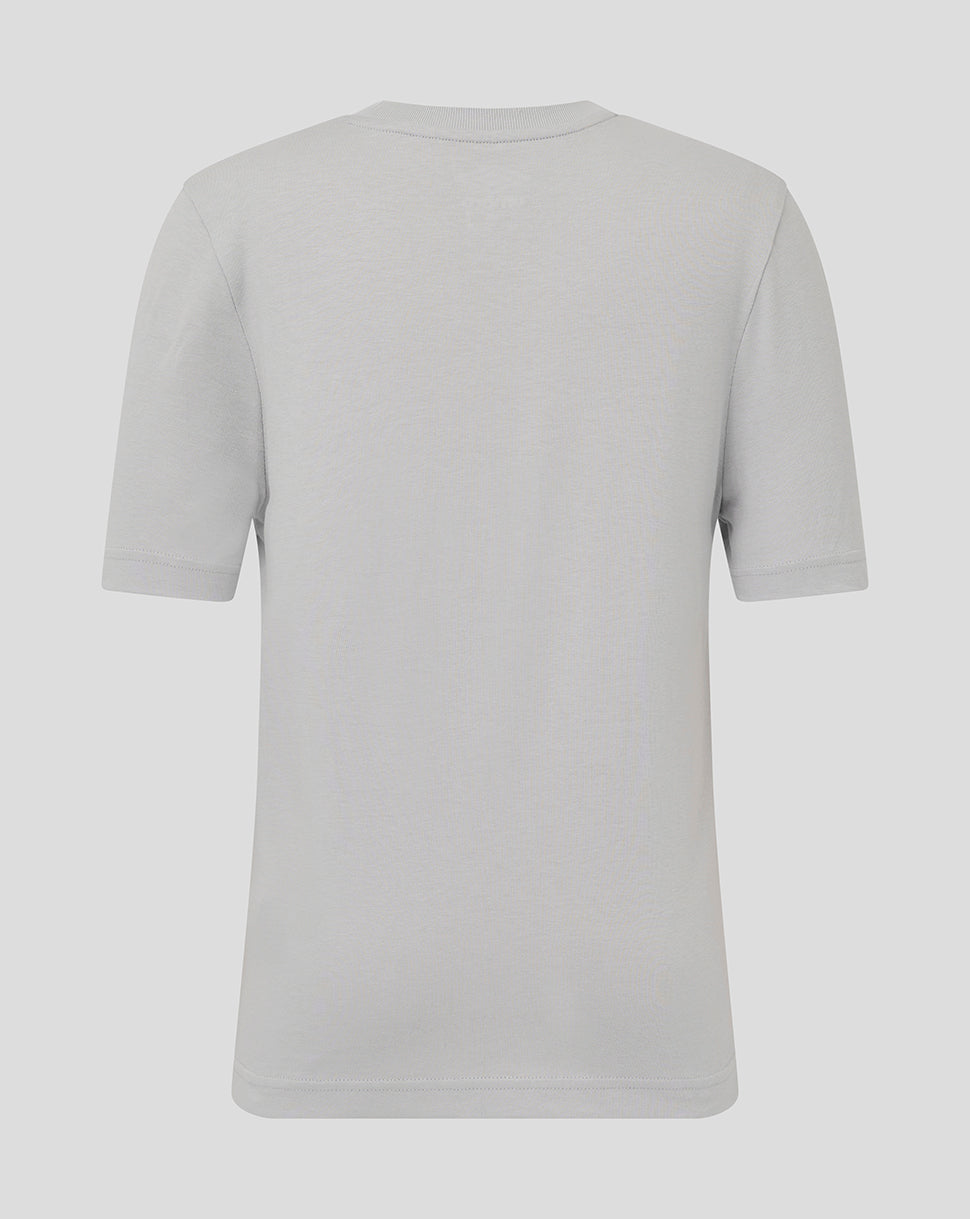 Back view of light grey Rangers Junior 25/26 Presentation Logo Tee showing plain back