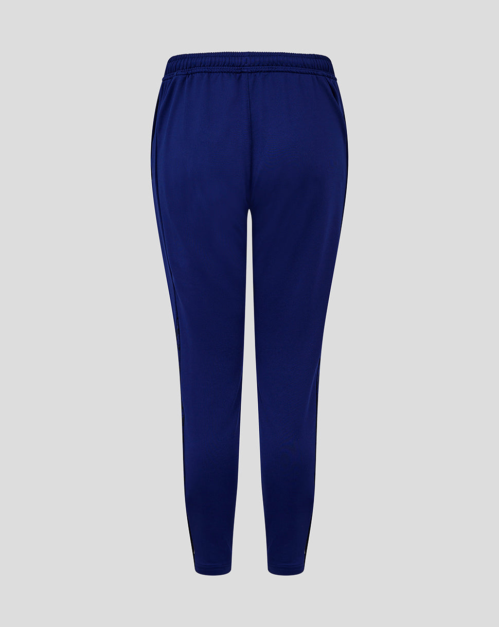 Back view of blue Preston North End FC training pants with an elastic waistband.