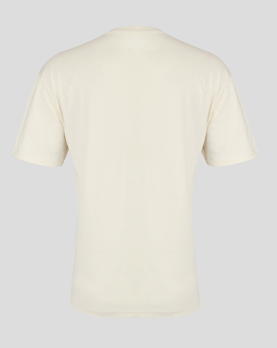 Back view of beige Rangers FC Ibrox 125 Heritage T Shirt