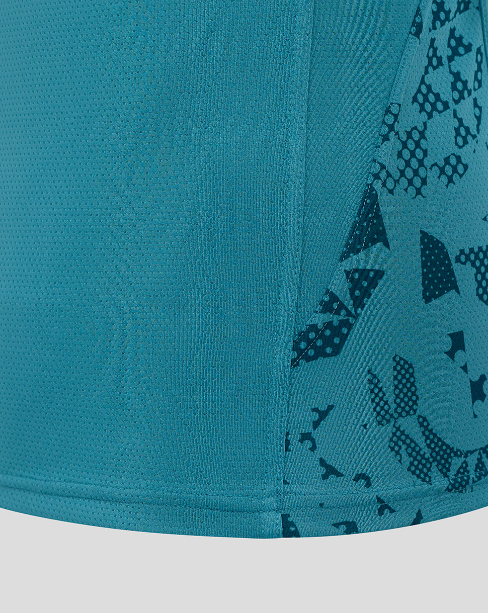 Storm blue England Rugby sleeveless singlet side panel with abstract print detail