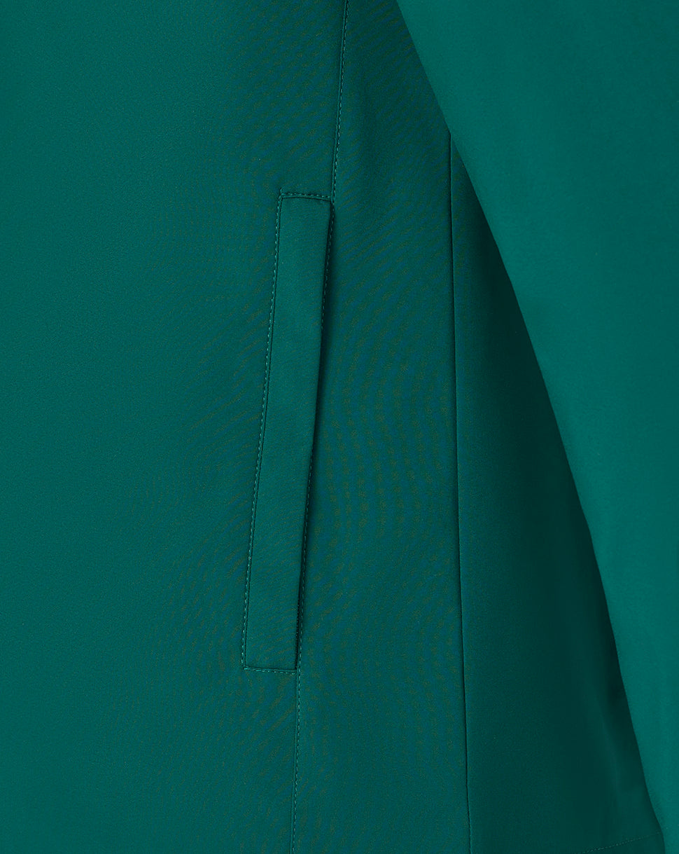 Close-up of side pocket on botanical garden teal Leicester Tigers training rain jacket