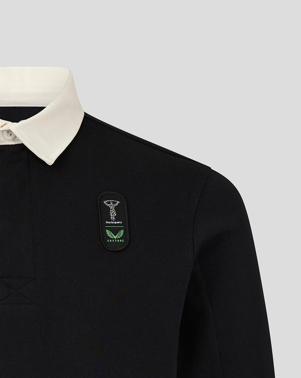 Harlequins Junior Dual Branded Jersey Top with left chest crest patch and Castore badge