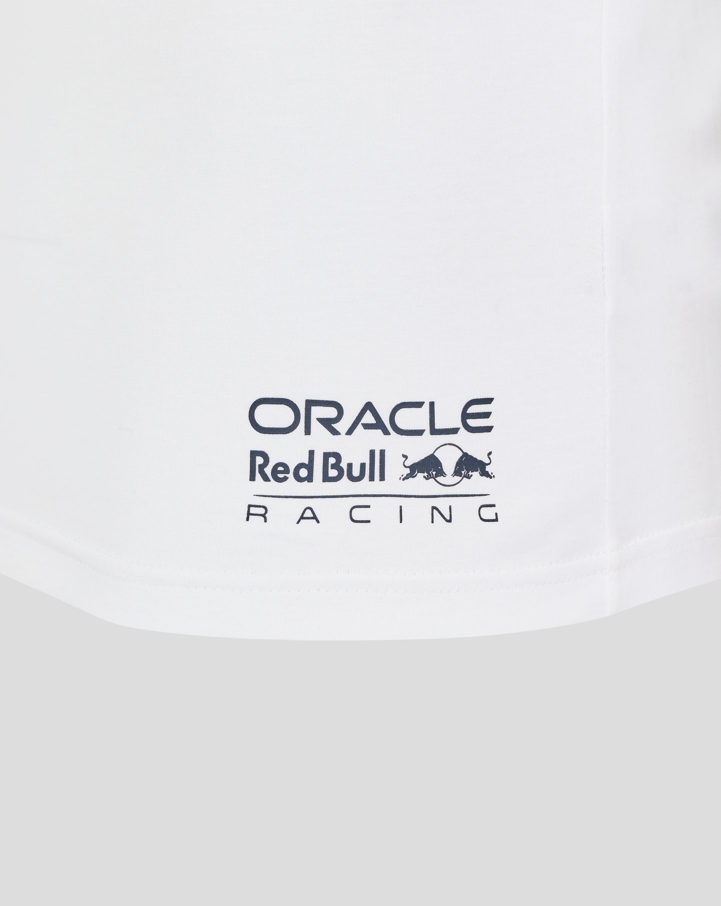 White T shirt with Oracle Red Bull Racing graphic logo on the front.