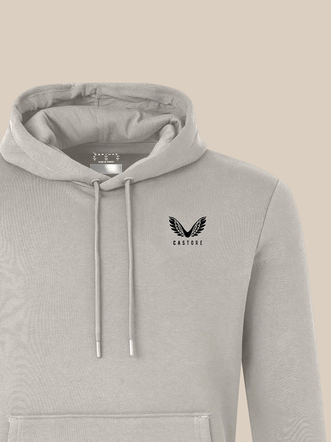 Marl Grey unisex hoodie with a drawstring hood and Castore wing logo on the chest