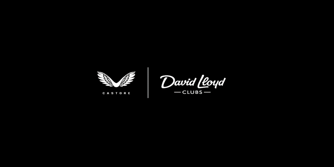 Castore and David Lloyd Clubs logo banner on a black background announcing the partnership.