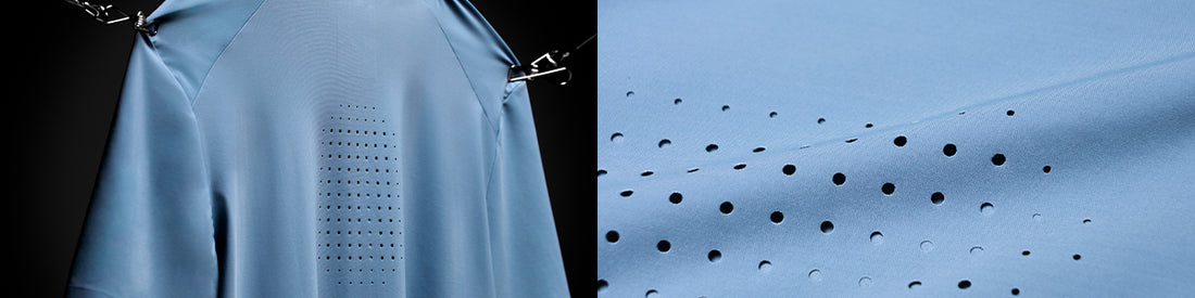 Two athletes model Zone Training apparel in a split image against a dark backdrop