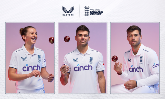 England cricket Ashes collection portraits featuring three players in white kits against a pale backdrop