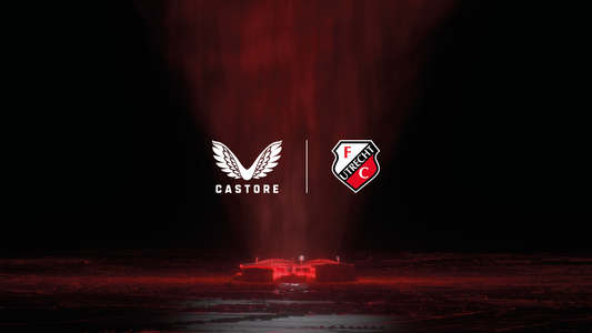 Castore logo and FC Utrecht crest appear on a dark backdrop with red lighting