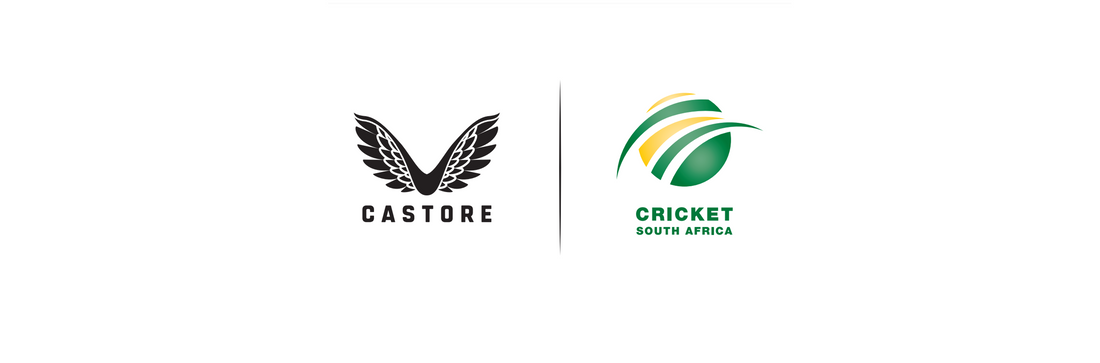 Castore logo beside Cricket South Africa logo on white background.
