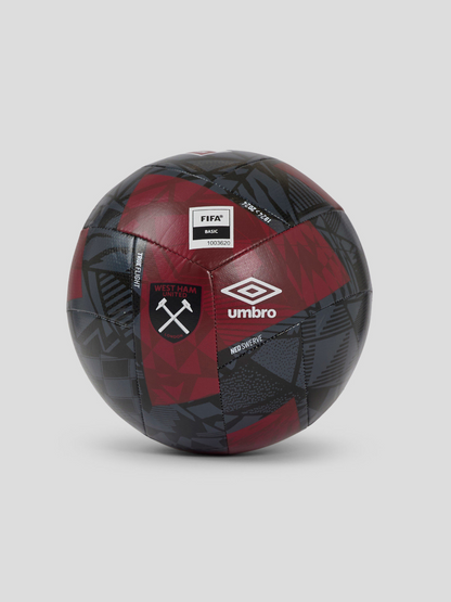 West Ham United Neo Swerve Size 5 football in black with red and gray geometric panels