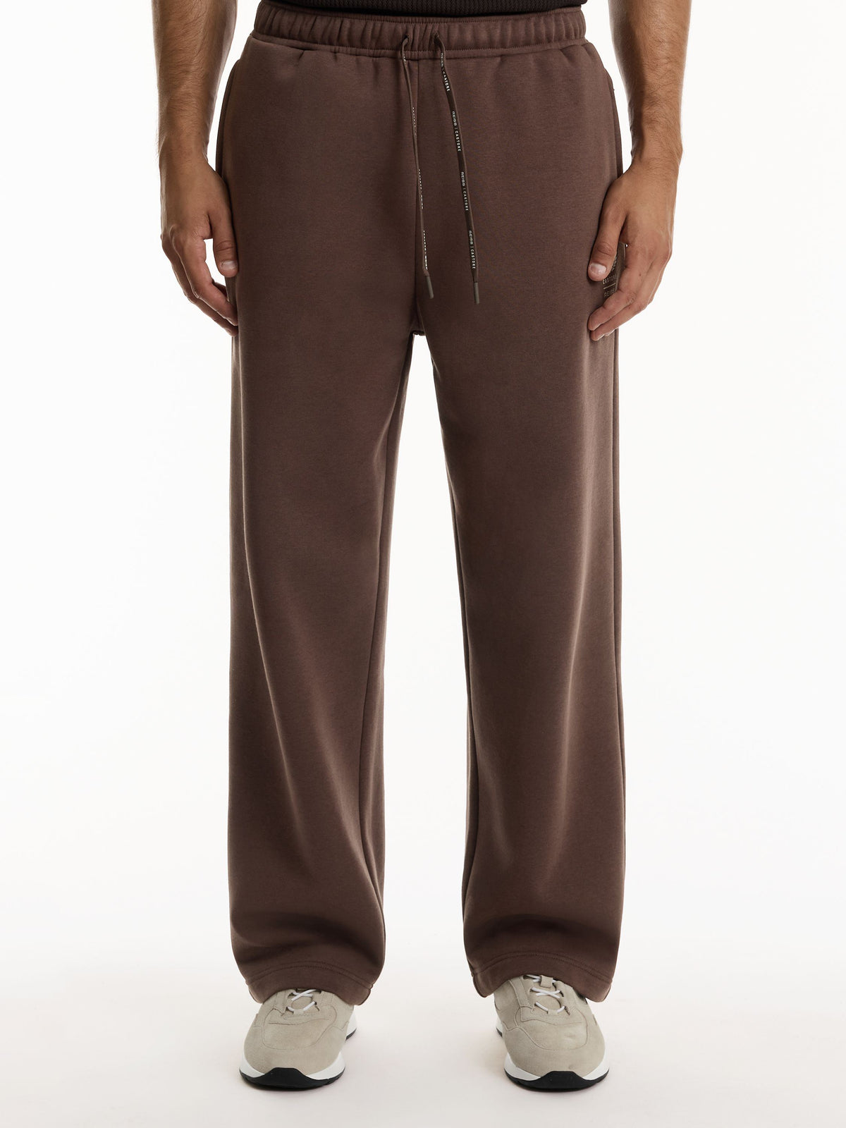 Heren Reiss Wide Leg Fleece Joggingbroek - Cocoa Bark