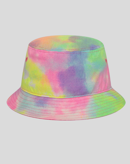 Oracle Red Bull Racing tie dye denim bucket hat in rainbow colors