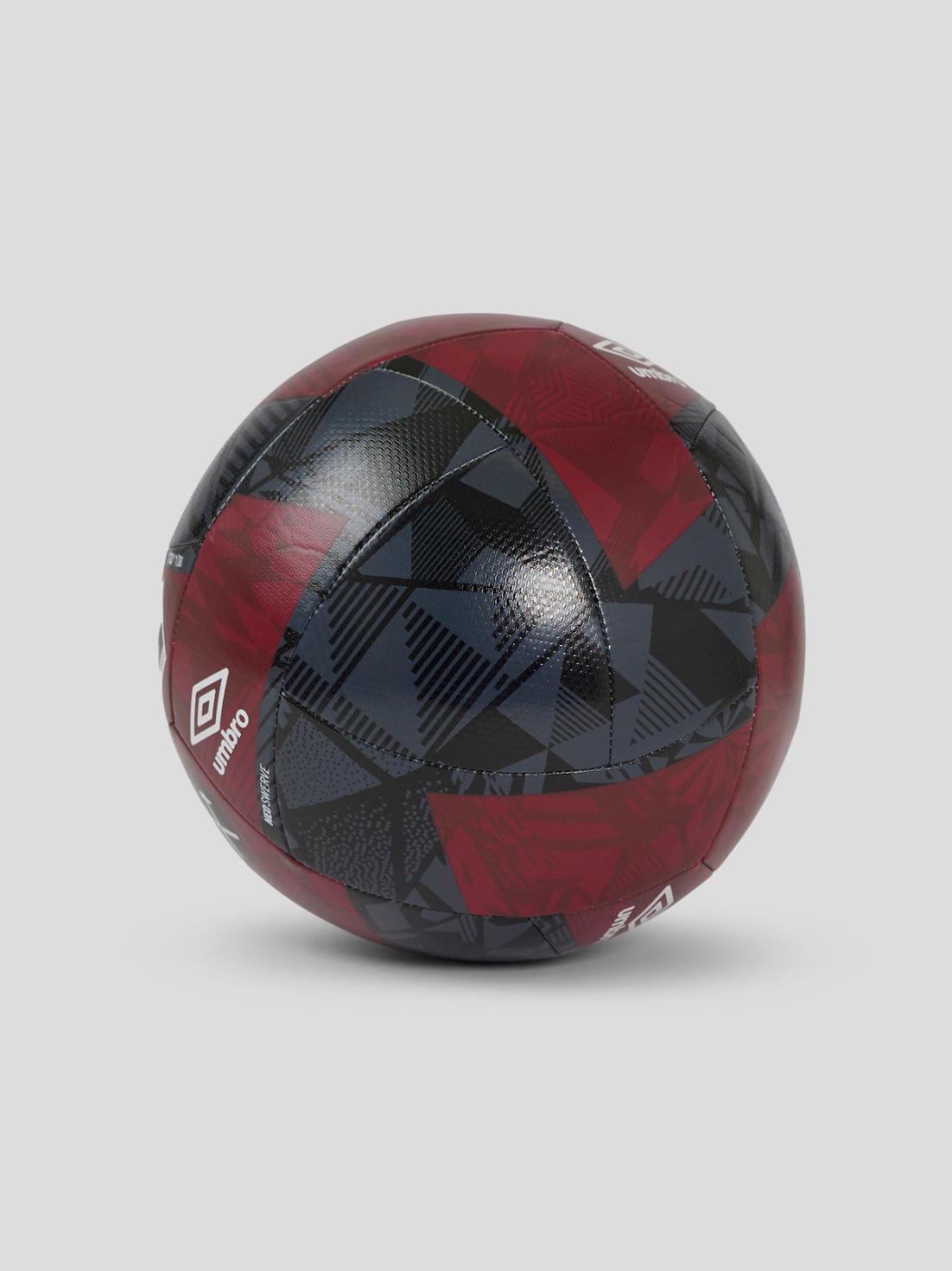 West Ham United Neo Swerve Size 5 football in black with maroon and gray angular panels