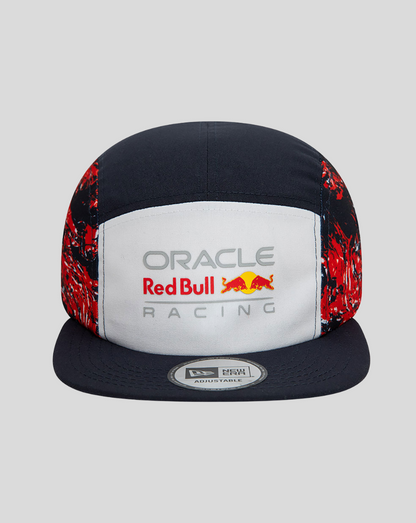 Front view of a navy cap with a white front panel featuring the Oracle Red Bull Racing logo and Red Bull emblem