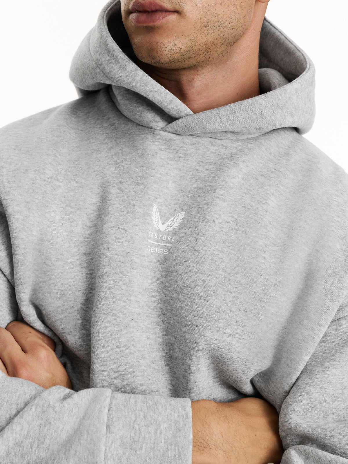 Sudadera con capucha Hombre Castore x Reiss Oversize – Gris