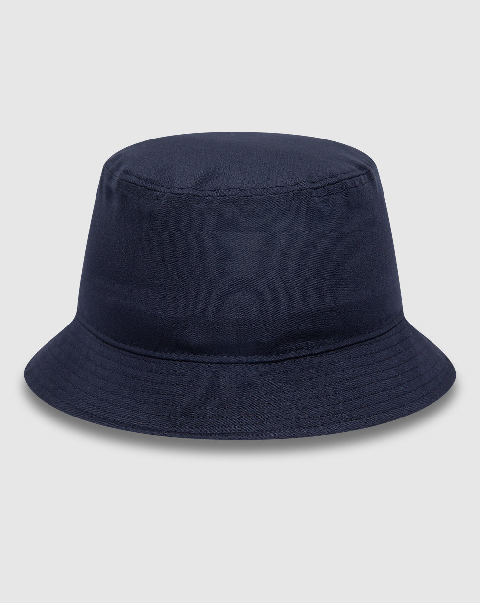 Navy bucket hat with unstructured crown featuring Oracle Red Bull Racing logo on front and New Era flag on left