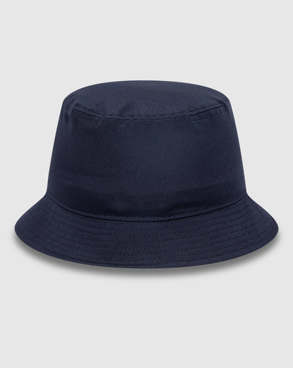Navy bucket hat with unstructured crown featuring Oracle Red Bull Racing logo on front and New Era flag on left