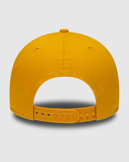 Back view of bright yellow Red Bull Racing 9FORTY cap featuring strapback closure and curved visor