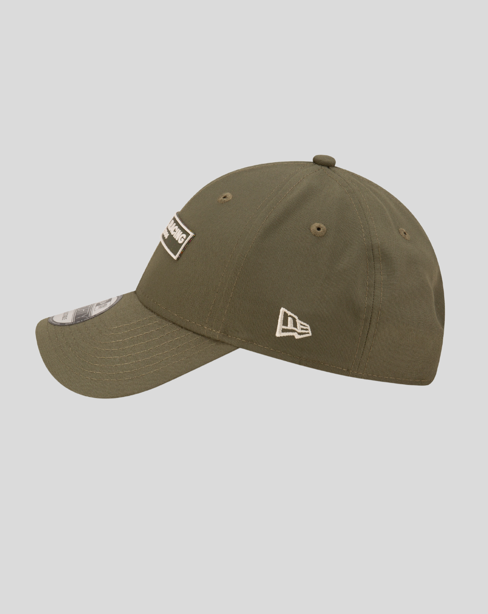 Olive Repreve cap featuring Red Bull Racing patch on the crown, Oracle HD logo on the side and embroidered New Era flag.