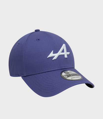 Front view of New Era Alpine 9Forty cap showing embroidered logo on crown and visible brim sticker.