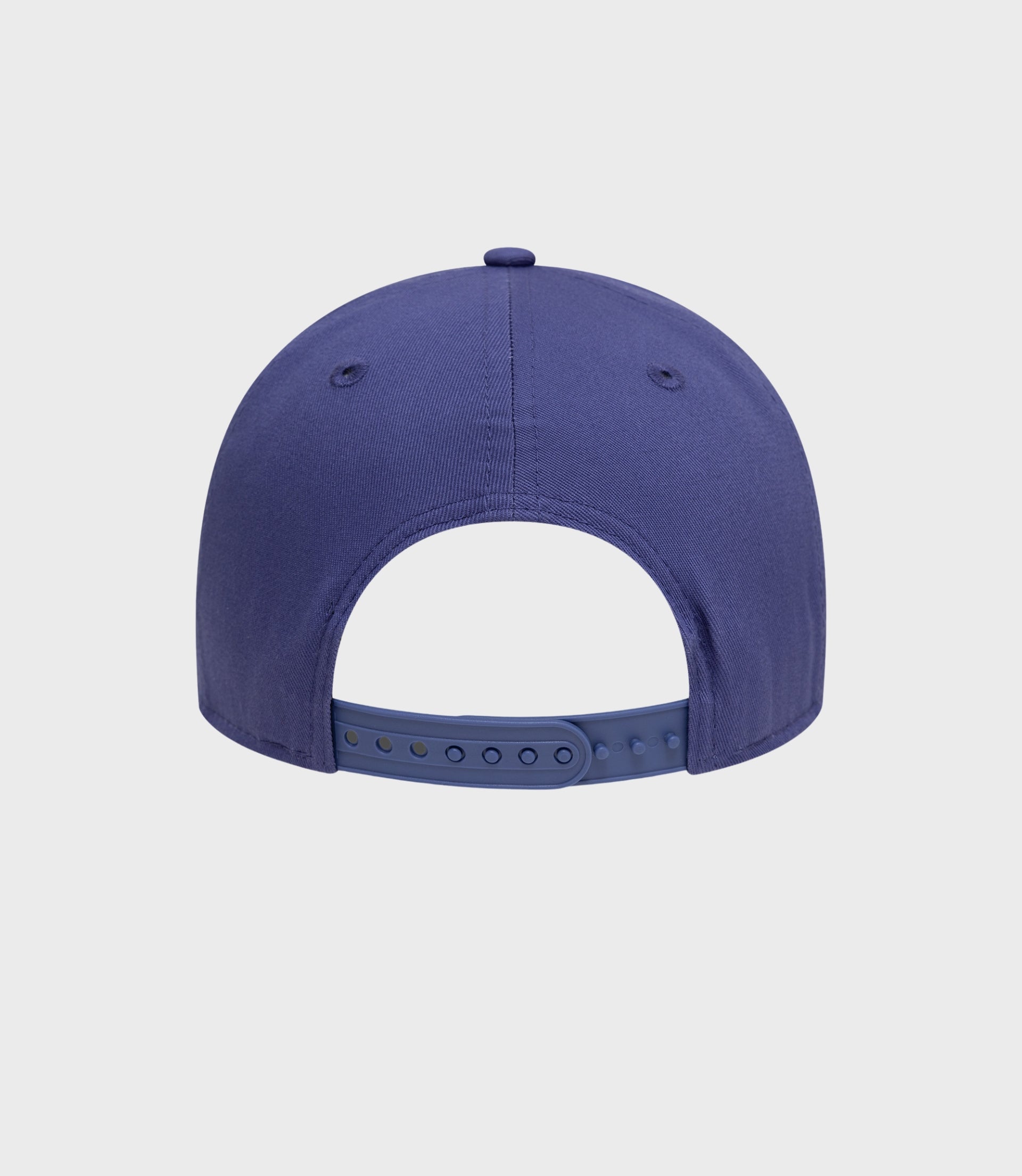 Back view of a dark blue New Era Alpine Seasonal 9Forty cap with adjustable snap strap