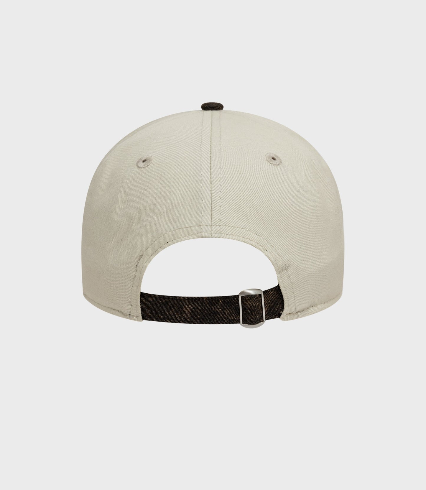 Top view of off white New Era Alpine Acid Wash 9Twenty cap with brown brim