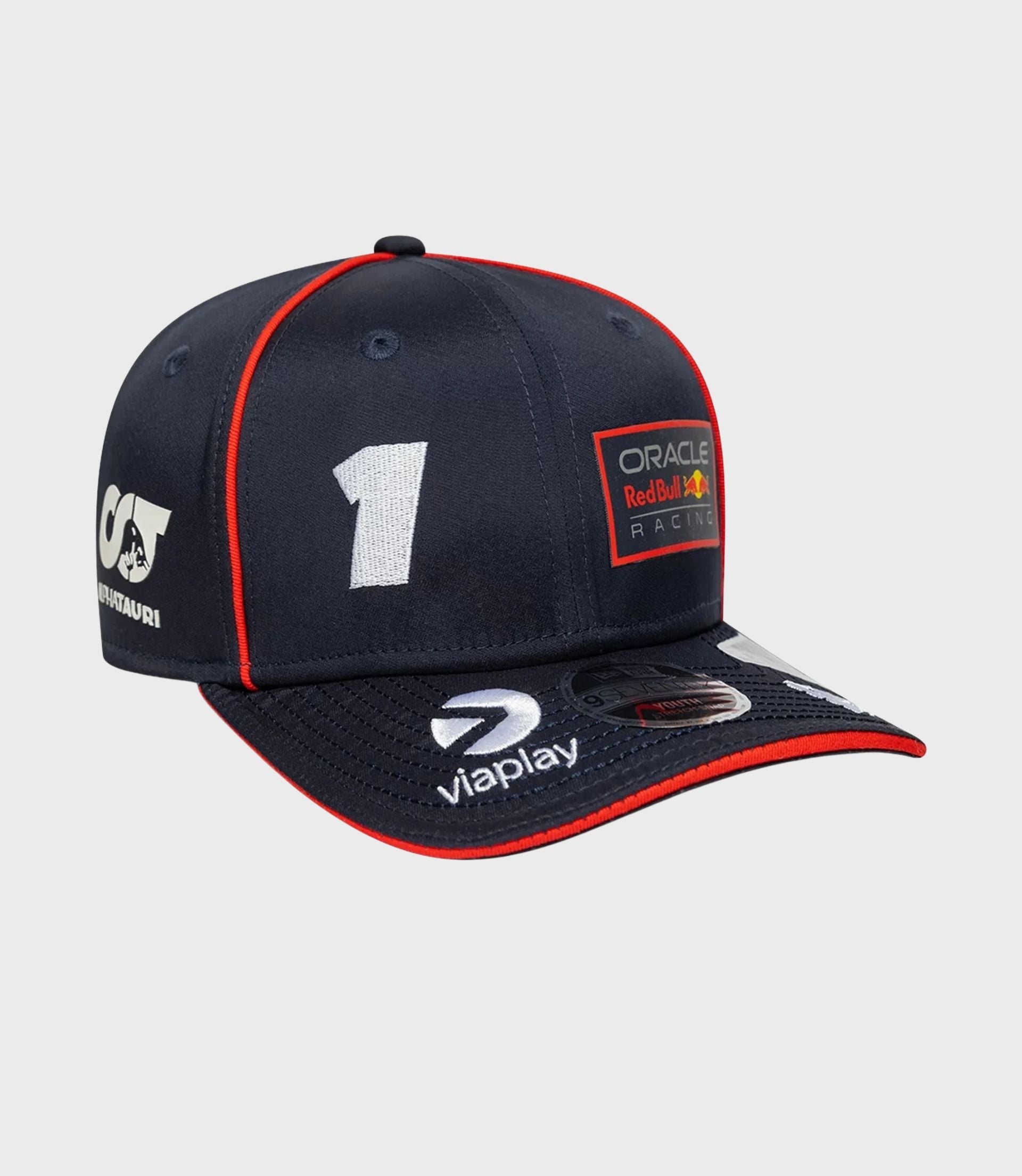 Side view of navy blue cap with red piping and Oracle Red Bull Racing patch