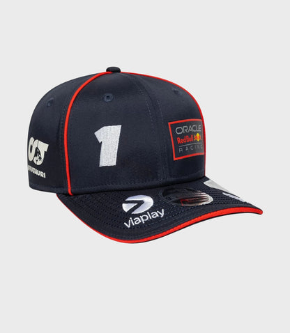 Side view of navy blue cap with red piping and Oracle Red Bull Racing patch