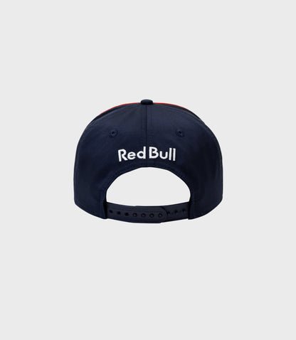 Rear view of the dark blue 9Seventy cap showing the adjustable strap and Red Bull logo embroidered on the back.