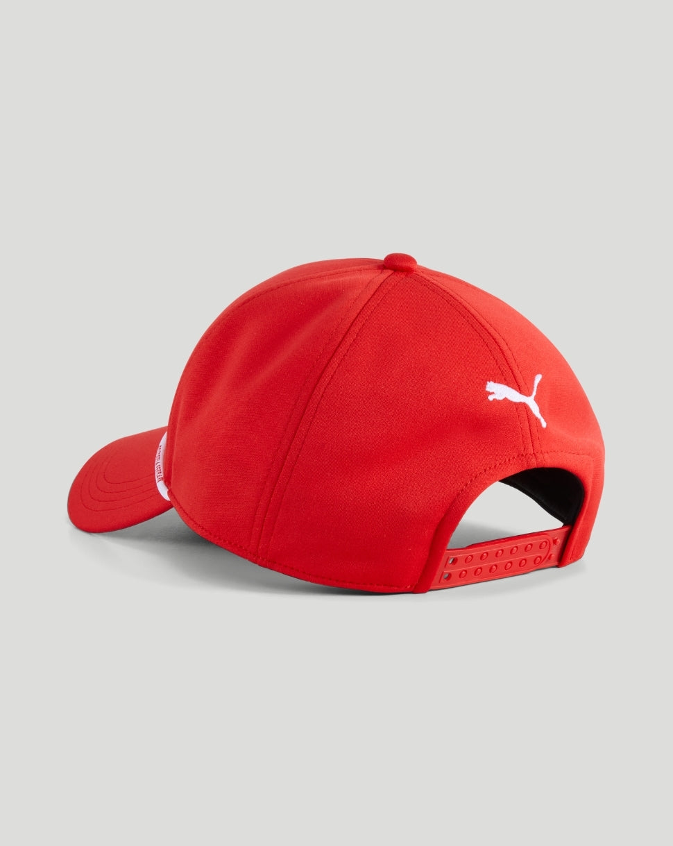 Back view of red Scuderia Ferrari Classic Cap showing adjustable strap and white Puma logo