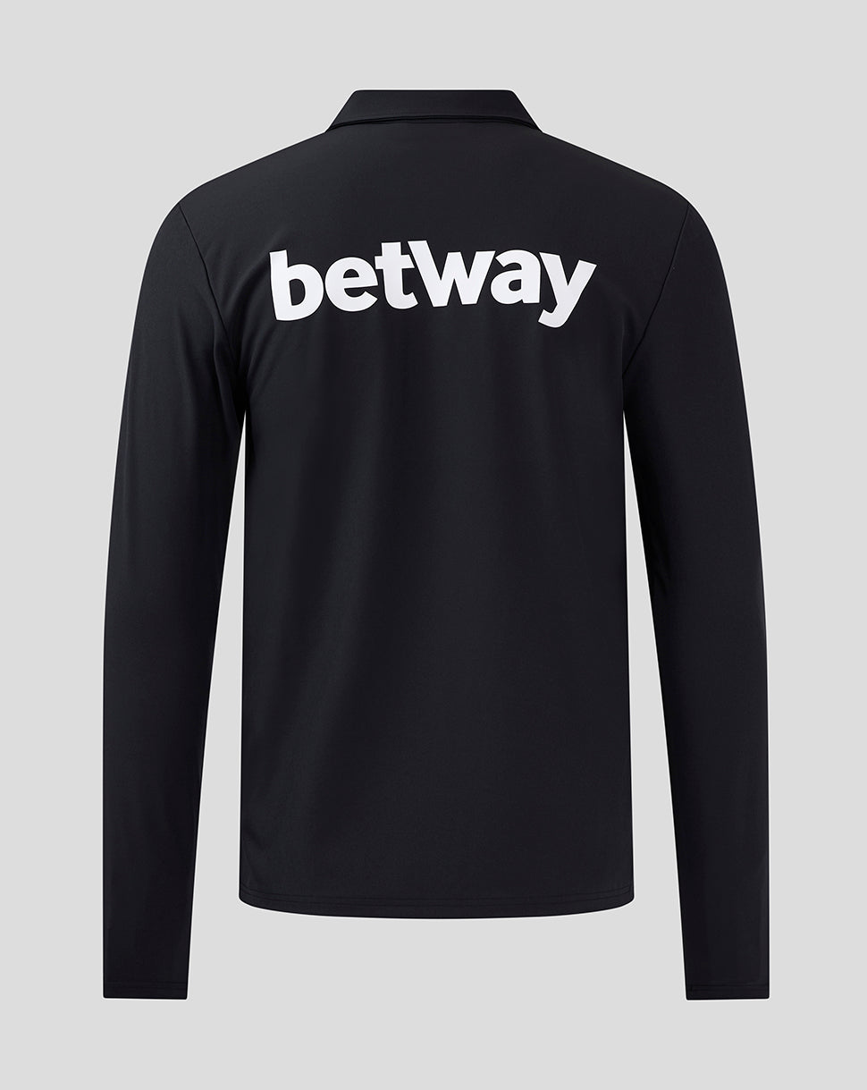 Back view of black West Ham 24/25 presentation jacket with large Betway branding