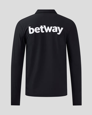 Back view of black West Ham 24/25 presentation jacket with large Betway branding