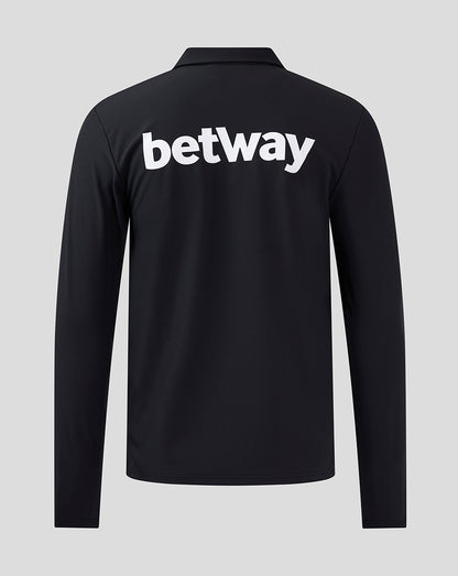 Back view of black West Ham 24/25 presentation jacket with large Betway branding