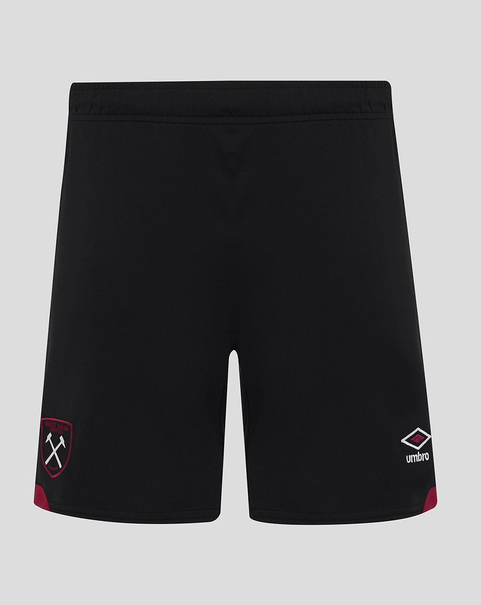 Black West Ham United away shorts with the crest on the left leg and an Umbro logo on the right leg