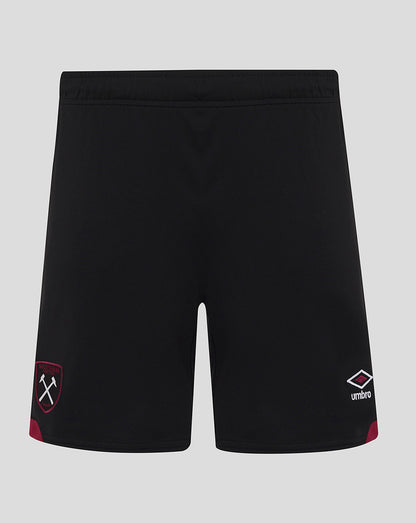 Black West Ham United away shorts with the crest on the left leg and an Umbro logo on the right leg
