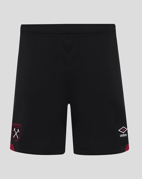 Black West Ham United away shorts with the crest on the left leg and an Umbro logo on the right leg