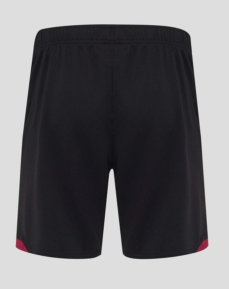 Back view of black West Ham United away shorts with an elastic waistband
