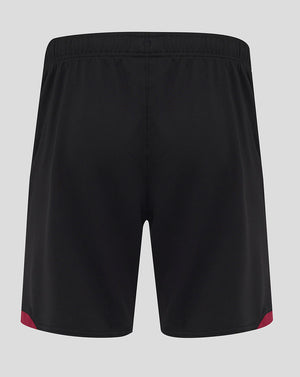 Back view of black West Ham United away shorts with an elastic waistband