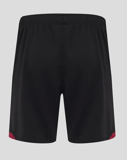 Back view of black West Ham United away shorts with an elastic waistband
