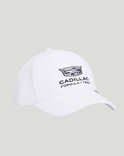 White Cadillac Formula 1 Team cap with embroidered front logo
