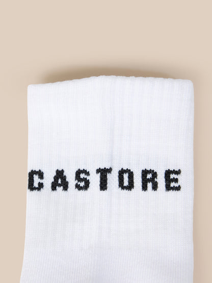 White Castore X Braund quarter sock folded with black CASTORE branding