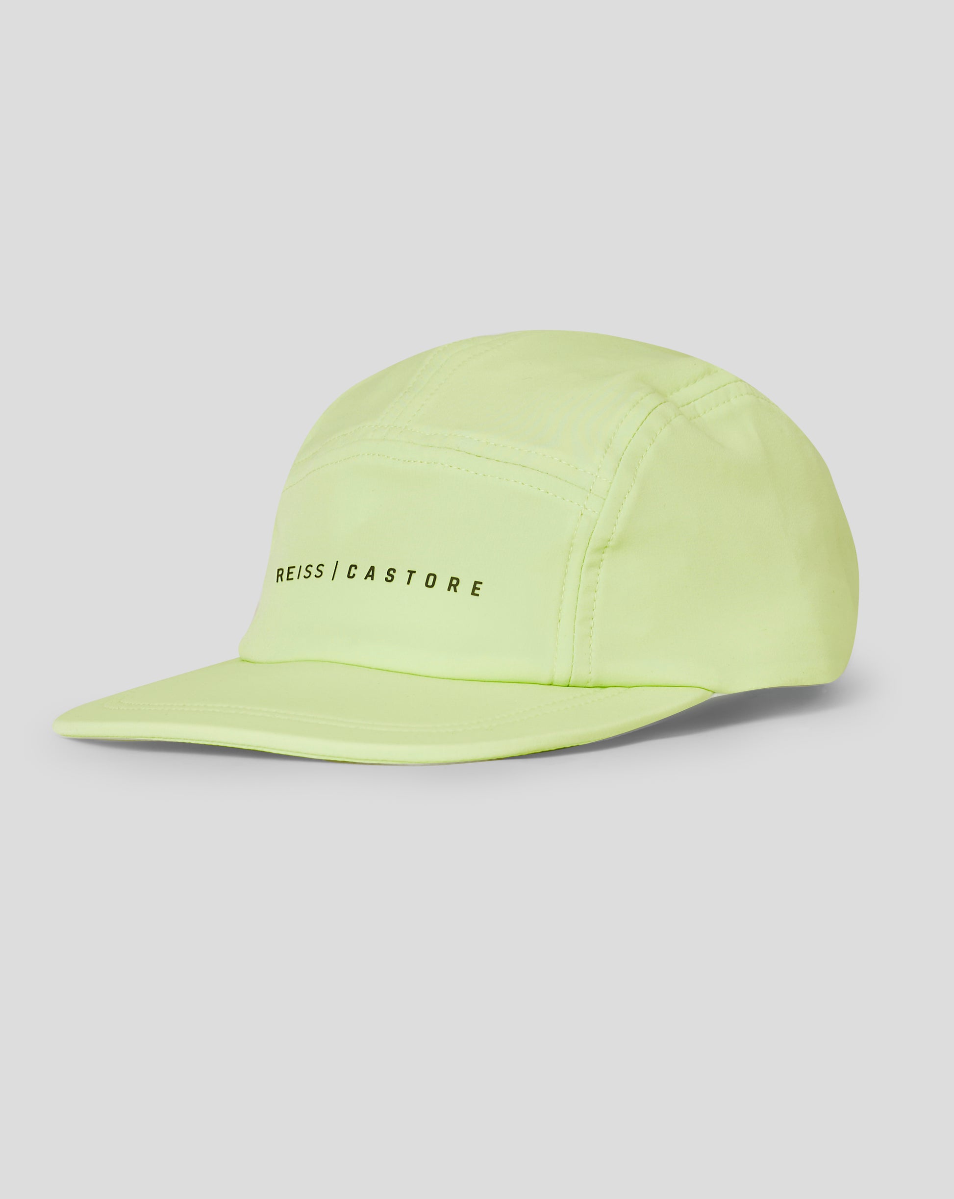 Lime neon unisex performance cap with REISS CASTORE branding on the front