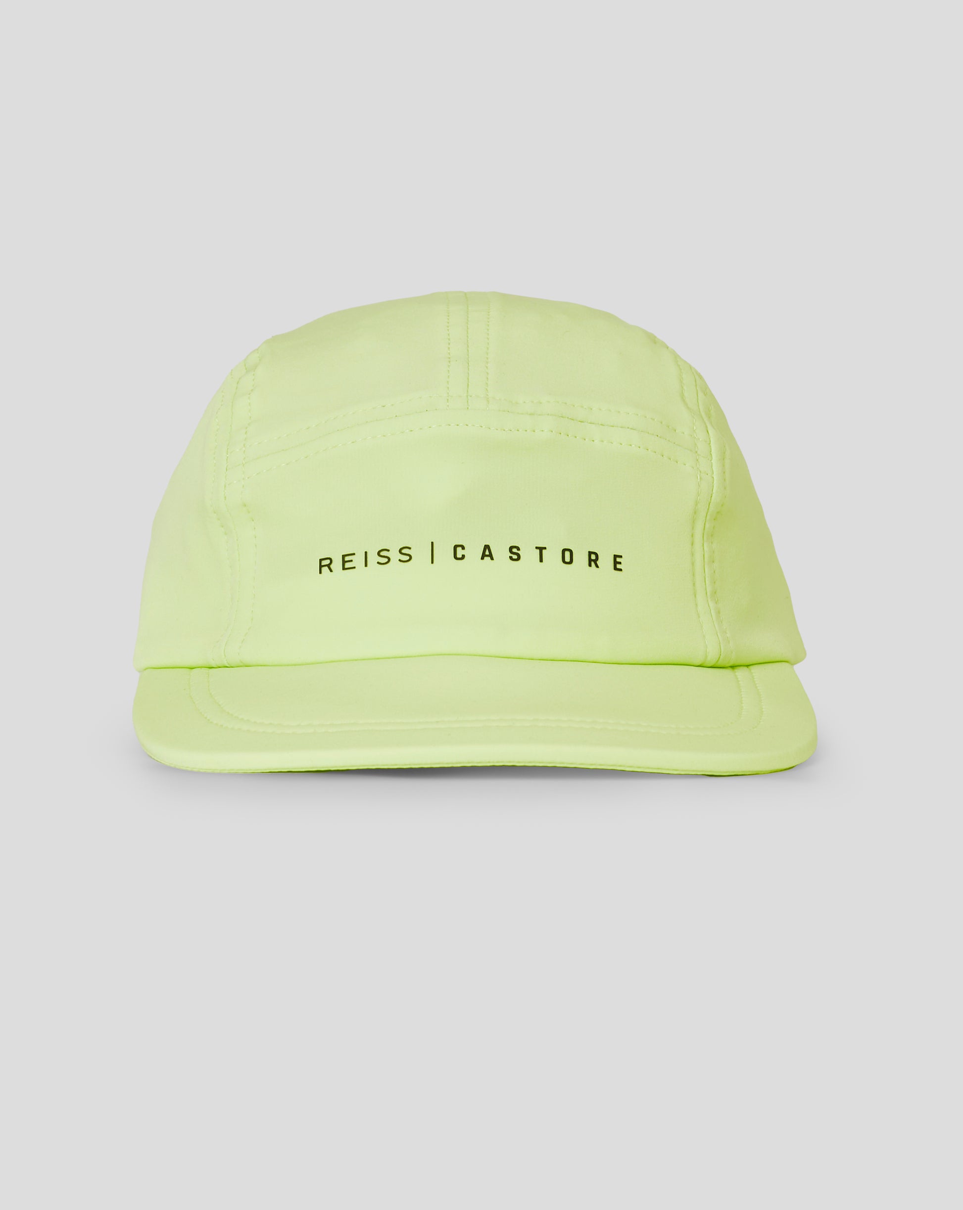 Neon lime Unisex Reiss Performance Cap shown from the back with REISS CASTORE branding