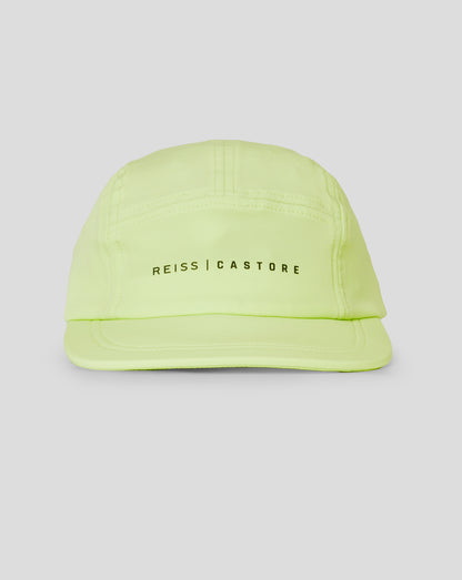 Neon lime Unisex Reiss Performance Cap shown from the back with REISS CASTORE branding