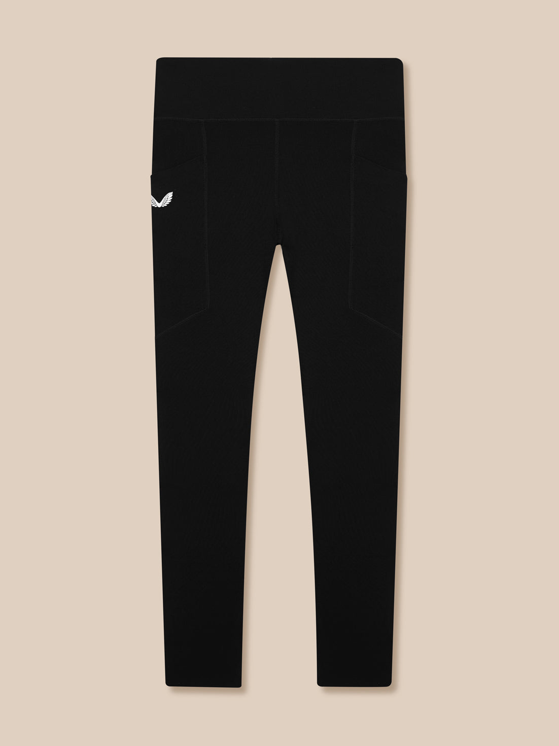 Black Apex Training Leggings with a high waistband and Castore logo on the thigh